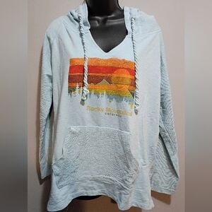 Retro Vision Apparel Rocky Mountains Graphic Hoodie XL Casual Travel Outdoor